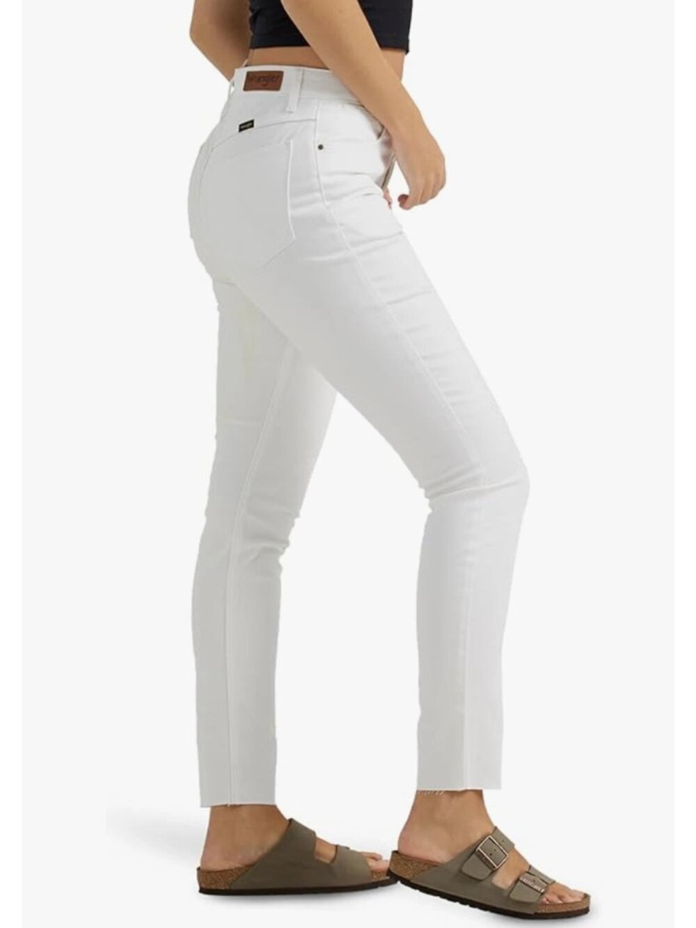 ✨ Wrangler High Rise Unforgettable White Skinny Jeans. Raw Hem. Size 12 NWT